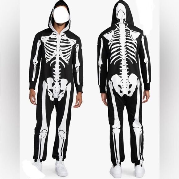 SKELETON ONE PIECE COSTUME BY TIPSY ELVES, XXL, JACK SKELLINGTON - Picture 1 of 5
